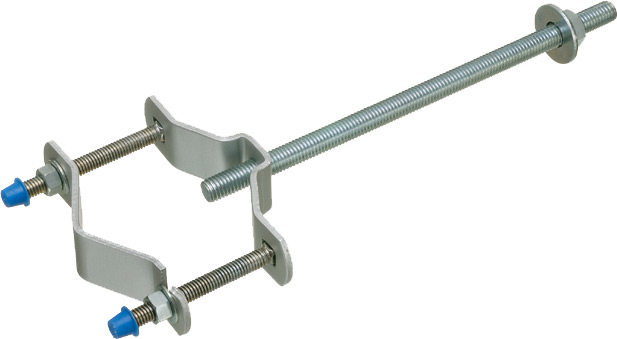 Mayer-DDS-Universial pipe support with 10"long bolt with 1/2" thread. Fits mast size 1-1/4" to 3".-1