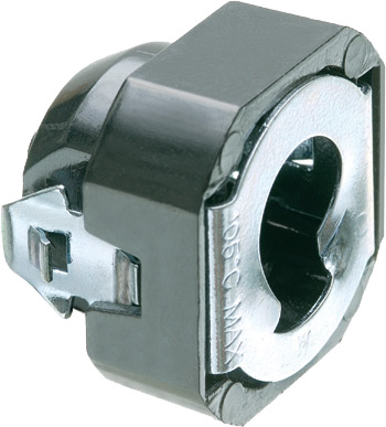 Product image for Arlington GFSC38B 3/8" Screw-On Snap-In Flex Connector, Non-Metallic Body