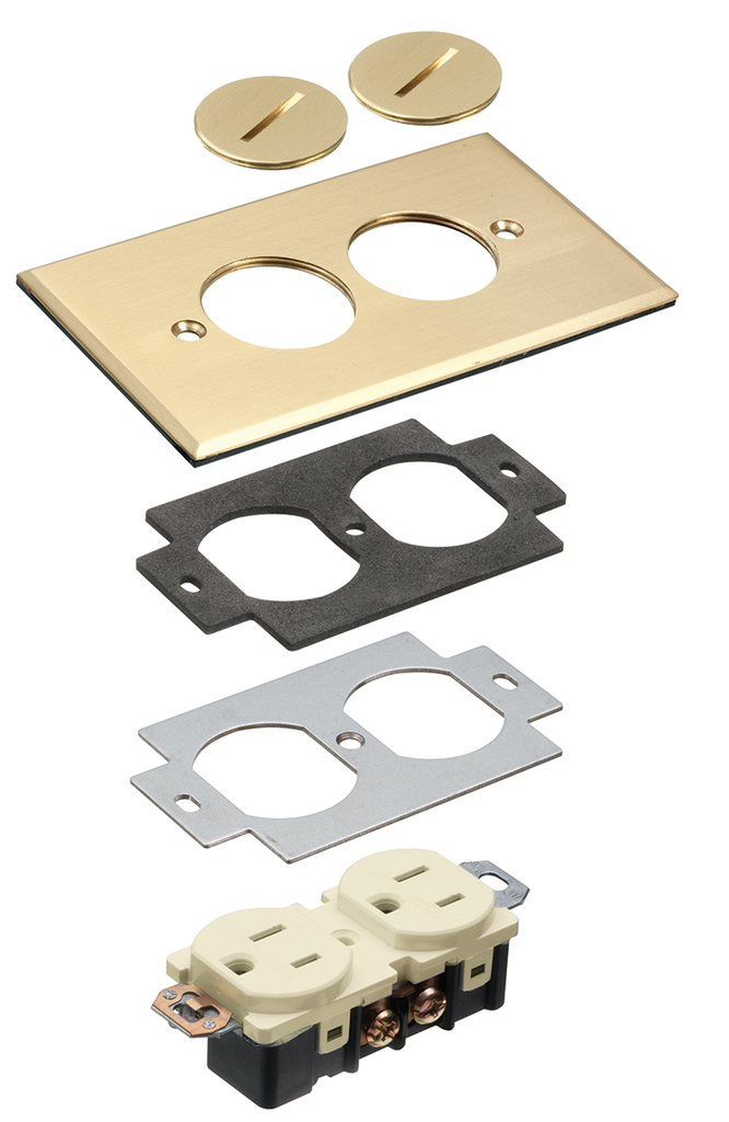 Arlington FLB5320MB 1-Gang Metal Cover with Threaded Plugs Arlington FLB5320MB 1-Gang Metal Cover with Threaded Plugs