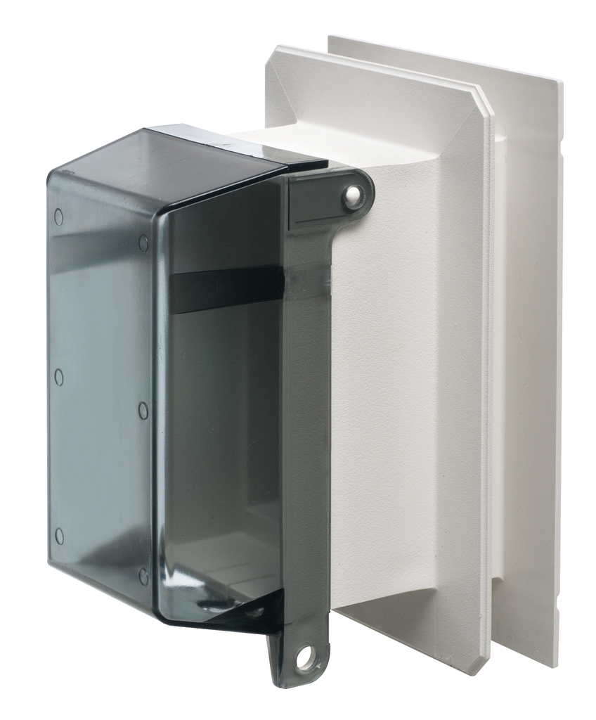 Product image for Arlington F8091VC 1pc Weatherproof Siding Outlet Box, Vertical, Clear Cover