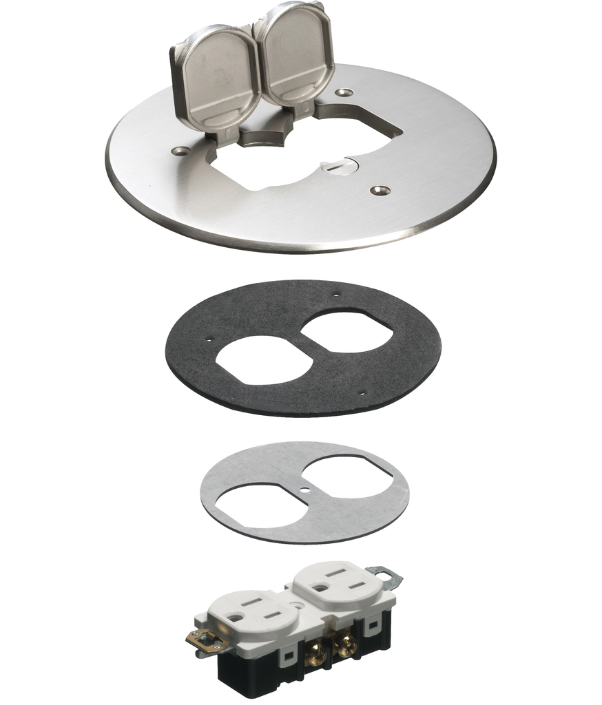 Product image for Arlington FLB6230NL 6" Round Cover Kit w/ Flip Lids, Nickel-Plated (fits FLBC4500LR)