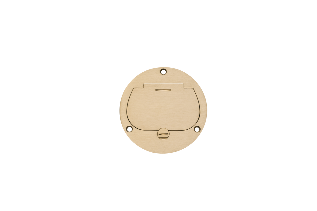 Product image for Arlington FLB3531MB Floor Box Kit, Single Flip Lid, Brass Cover