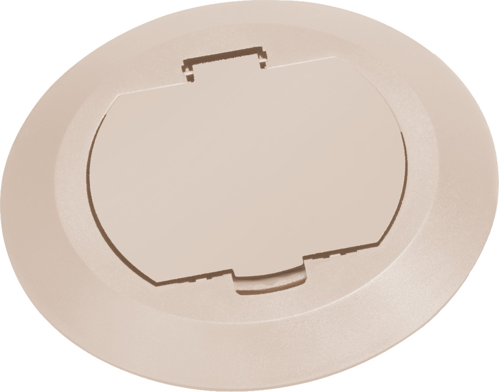 Product image for Arlington FLBC4520LA 6" Round Non-Metallic Cover Kit w/ Flip Lid, Almond