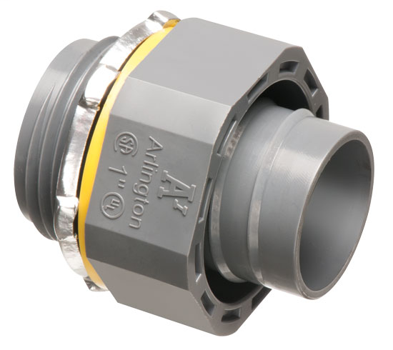 Product image for Arlington NMSC100 1" Non-Metallic Screw-On Liquidtight Connector, Gray