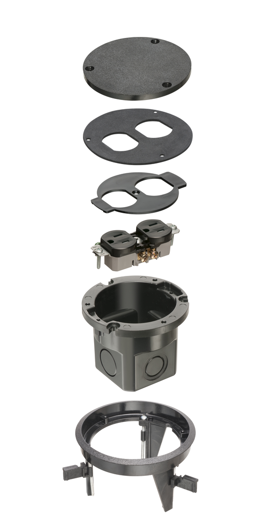 Product image for ARL FLB4360BL FLOOR BOX KIT BLACK