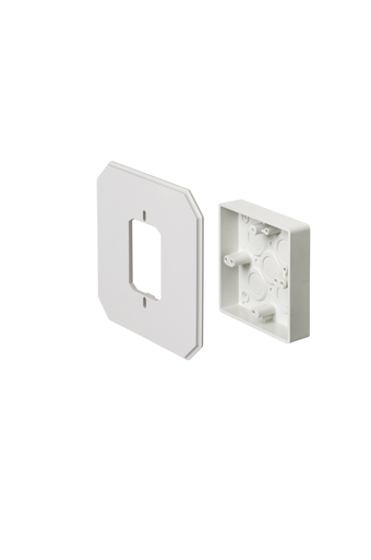 Works on all siding types. Before or after siding is up, Mounting holes on inside of box. Textured paintable surface. NM cable connector provided. 6-1/2 x 6-1/2 mounting surface. Provides a .895 J-channel. 15-1/2 cubic inch box.
