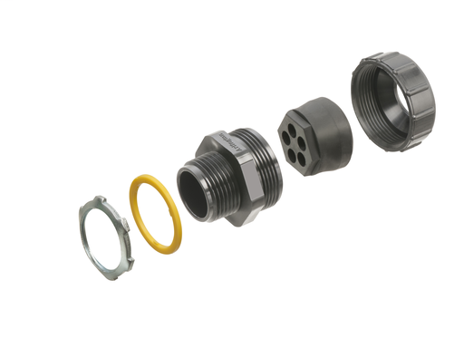 NMPV75 - Non-metallic, 3/4" multi-hole cord grip holds up to 5 cables and is idea for the connection of cables into solar raceways, fittings, and combiner or junction boxes.