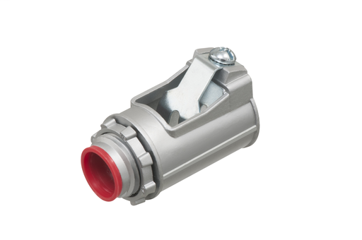 Mayer-DDS-Zinc die-cast, 1/2" Knockout MC cable connector snaps quickly onto the conduit with an internal spring steel clip and then secures into knockout with locknut, no tools required. Concrete tight when taped. Provided with insulated throat.-1
