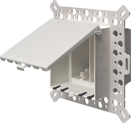 Product image for Arlington DBVM2W 2-Gang Vertical Masonry, Textured Surface Box, White w/ White Cover