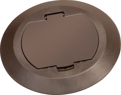 Product image for Arlington FLBC4520BR 6" Round Non-Metallic Cover Kit w/ Flip Lid, Brown
