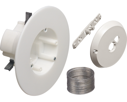 CAM-BOX kit for installation of security camera. Non-metallic, 27.0 cu. Rated up to 50lb on suspended ceiling or drywall in combination with dropwire. Installs with 4" hole saw. Rated 10lbs on drywall ceilings without dropwire. Rated 7lbs on walls. Box ha