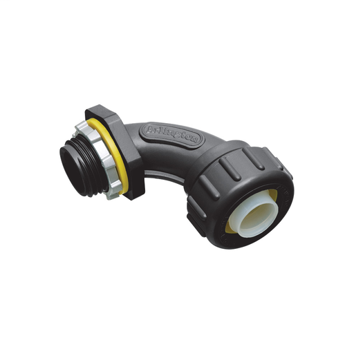 Product image for Arlington NMLT9038BL 3/8" Non-Metallic Liquidtight 90deg Connector, Black