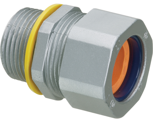 Zinc die-cast, liquid-tight, and oil-tight strain relief cord connector furnished with a sealing ring and locknut. Supports .875 to 1.000 cord range with a 1 inch trade size.
