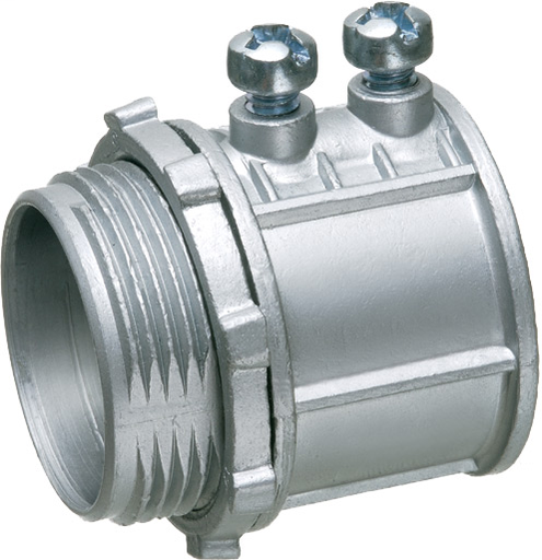 1-1/2" emt set screw connector zinc die cast concrete tight when taped. for use with steel or aluminum emt.