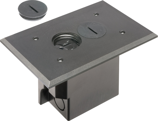 Product image for Arlington FLBR101BL 1-Gang Non-Metallic Floor Box w/ Threaded Plugs, Black