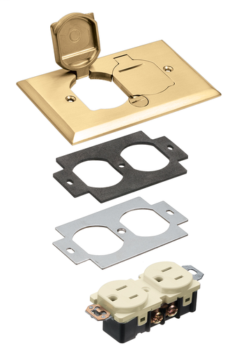Arlington FLB5330MB 1-Gang Floor Box Cover w/ Flip Lids, Brass Product image for Arlington FLB5330MB 1-Gang Floor Box Cover w/ Flip Lids, Brass