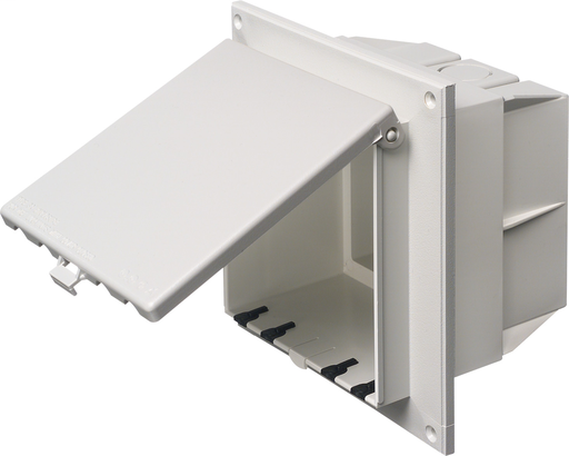 Product image for Arlington DBVR2W 2-Gang Vertical Flat Surface Box, White w/ White Cover