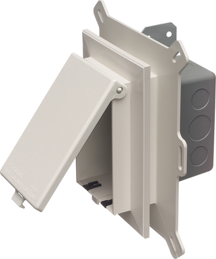 Product image for Arlington DSBVS1W Vertical New Vinyl Siding Box, Metal Box / White Cover