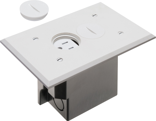 Product image for Arlington FLBR101W 1-Gang Non-Metallic Floor Box w/ Threaded Plugs, White