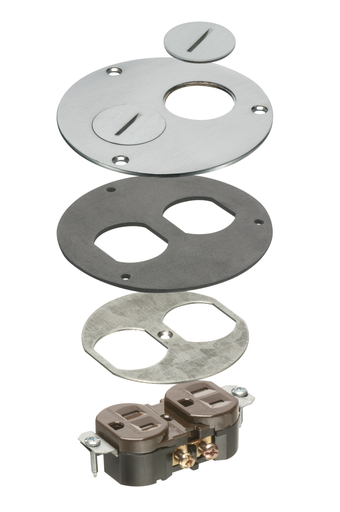 Product image for Arlington FLB3520NLTK 4" Round Floor Box Trim Kit w/ Nickel-Plated Cover