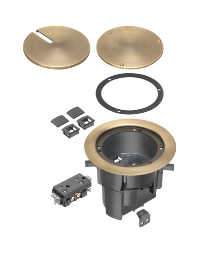 Product image for Arlington FLBR5420AB Floor Box Kith w/ Recessed Wiring Device, Antique Bronze