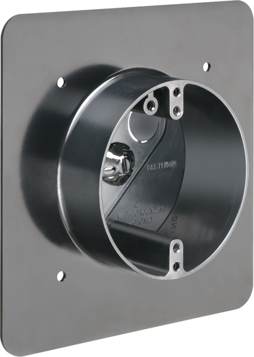 Non Metallic flanged fixtured hand box. For New construction. For 5/8 wall finish thickness can convert up to 7/8 wall finish thickness. Flange on box can be offset locating back panel to opposite side of the box to create large 20 cu. in volume.