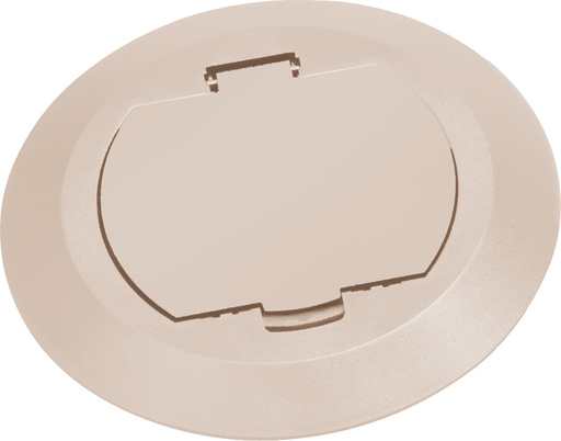 Product image for Arlington FLBC4520LA 6" Round Non-Metallic Cover Kit w/ Flip Lid, Almond