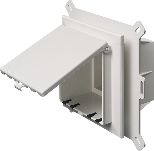 Product image for Arlington DBVS2W 2-Gang Vertical Vinyl Siding Box, White w/ White Cover