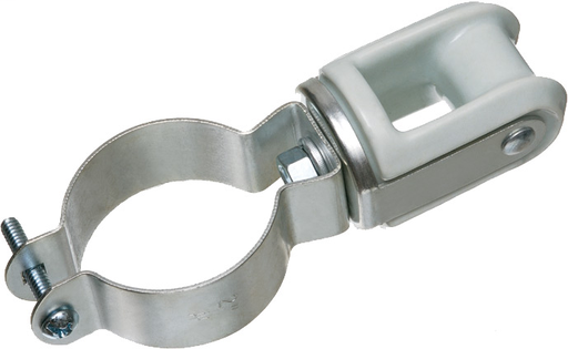 Porcelain Wire holder with solid rivet through head, fits 2" RIGID or 2" EMT pipe