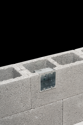 Product image for Arlington FSCB44 Steel Concrete Block Outlet Box, 4x4