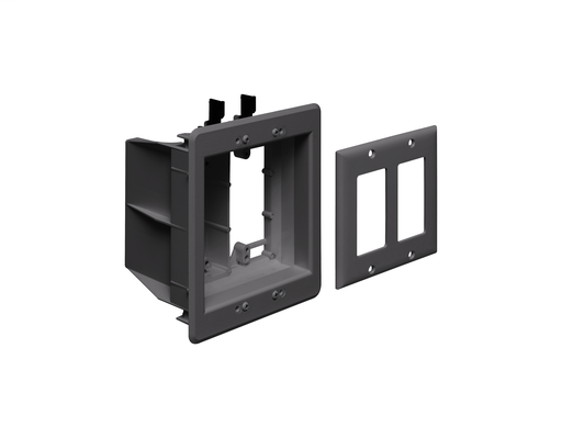 Recessed Plastic TV BOX. For new or existing construction. Comes with low voltage divider. Color. Black