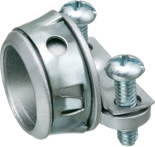Mayer-DDS-NM cable connector zinc die-cast. 2 screw clamp type. Handles combinations of NM cable from #14 to #10. Up to 3 NM cables at one time. Snap tight.-1