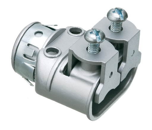 Product image for Arlington SG3838ST 3/8" Saddlegrip® Snap-Tite® Duplex Connector, Flex/AC/MC/HCF, Zinc Die-Cast