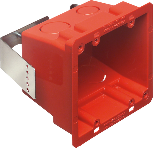 Product image for Arlington FSR404RD Non-Metallic 4x4 Retrofit Outlet Box, Red