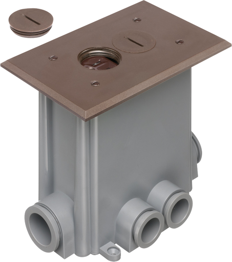 Product image for Arlington FLBC101BR Non-Metallic Concrete Fllor Box Kit, Threaded Plugs, Brown
