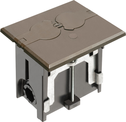 Arlington FLBAF101BR 1-Gang Non-Metallic Floor Box Kit w/ Flip Lids, Rectangular Cover, Brown