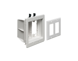 Arlington TVBU505 2-Gang Recessed TV Box, (1) Power / (1) Low Voltage, White
