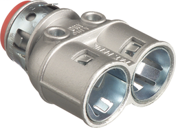 Arlington 3838AST 3/8" (1/2" Knockout) Snap&#178;It Insulated Duplex Connector, Flex/AC/MC, .405 to .612