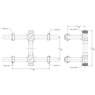 758-4--NN X419 CRAB TANDEM RSTR M NUT X M NUT