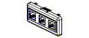 Faceplates and Panels - MDVO Modular Furniture Adapter, 3 Port