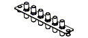 Faceplates and Panels - FiberExpress Adapter Strip, loaded 6 ST Adapters