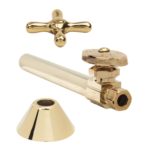 XCS41BX NS 1/2 in. Nom Sweat x 3/8 in. O.D. Comp With Cross Handle and Bell Escutcheon
