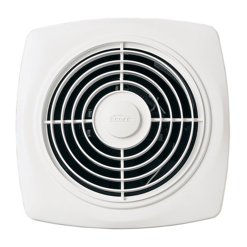 10" 270 CFM Through Wall Ventilation Fan, White Square Plastic Grille