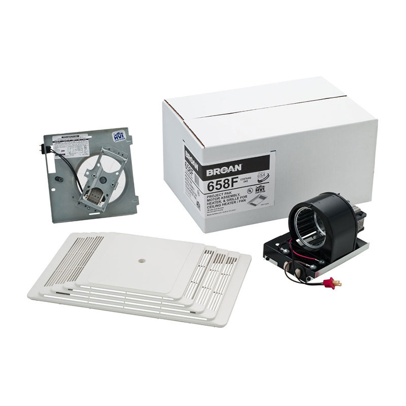 Product image for Broan 658F 1300 W 70 CFM 4 Sones White Polymeric Grille Ventilation System Finish Pack