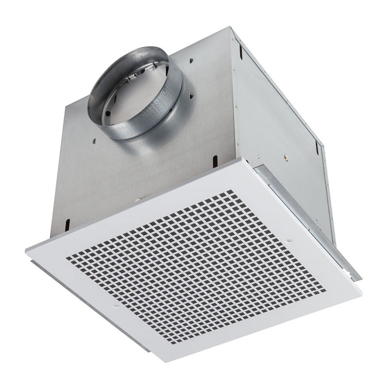 Ventilator; 316 CFM Horizontal, 3.0 Sones; 314 CFM Vertical, 2.8 Sones. Metal grille. 8" rd. duct connector. 120V, Metal Grille