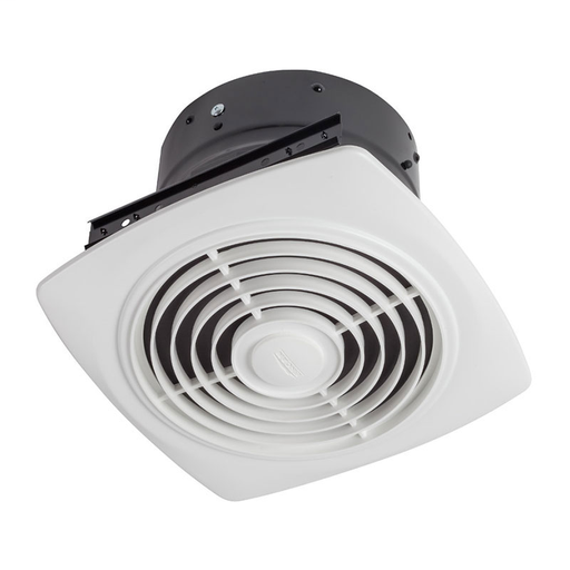 10" 350 CFM Vertical Discharge Fan, White Square Plastic Grille