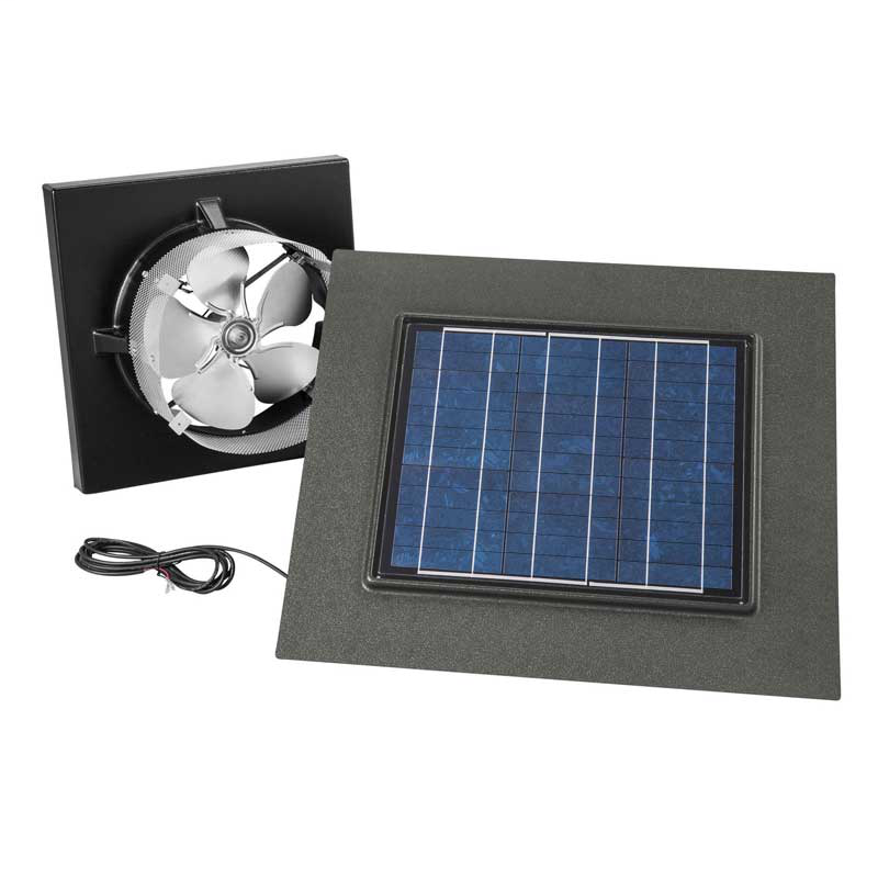 Gable Mount, Solar Powered Attic Ventilator in Weathered Wood