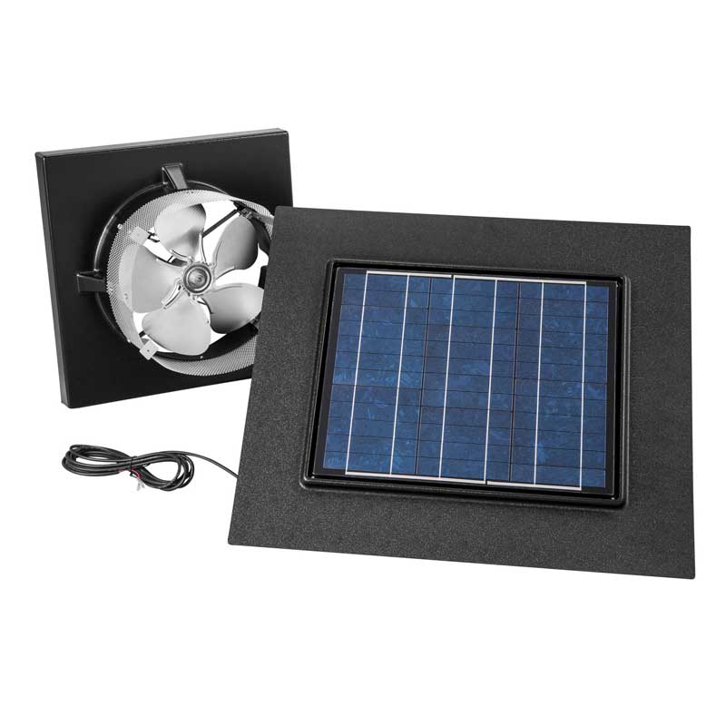 Gable Mount, Solar Powered Attic Ventilator in Black