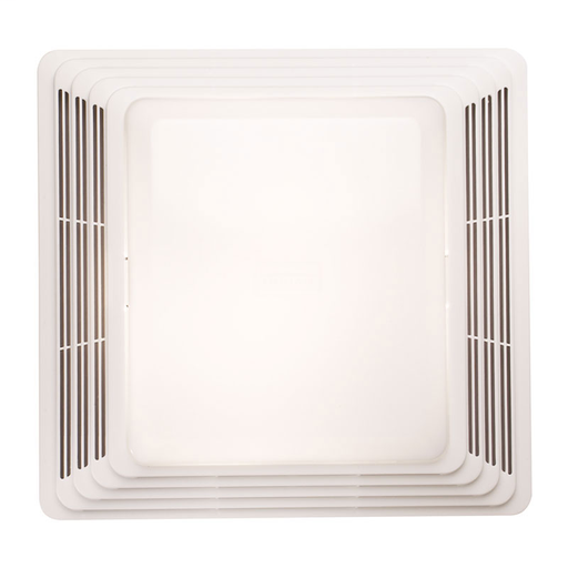 Broan 679 2 Amp 120 Volt 70 CFM 10-5/8 x 11-1/8 x 2 Inch White Polymeric Grille Fan with Light Product image for Broan 679 2 Amp 120 Volt 70 CFM 10-5/8 x 11-1/8 x 2 Inch White Polymeric Grille Fan with Light