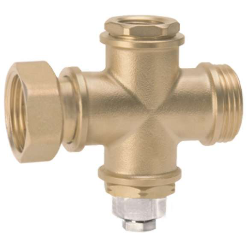 NAC6262TT41 Brass fittings (cross) 1" M x 1" M x T well x 1/2" NPT F